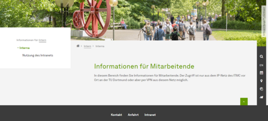 Intranetzugriff Beispiel eines erfolgreichen Zugriffs auf geschützte Intranetseiten