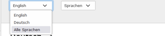 Auswahl der angezeigten Sprachspalten
