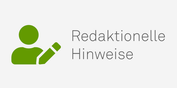 Dekoratives Bild mit dem Text "Redaktionelle Hinweise"
