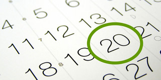 Kalender mit eingekreistem Datum.