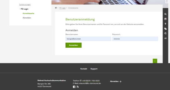 Anmeldeformular