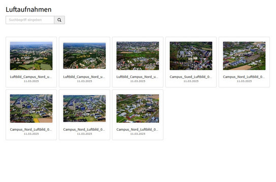 Screenshot des TYPO3-Backends zeigt Vorschaukacheln im Modul Dateiliste.