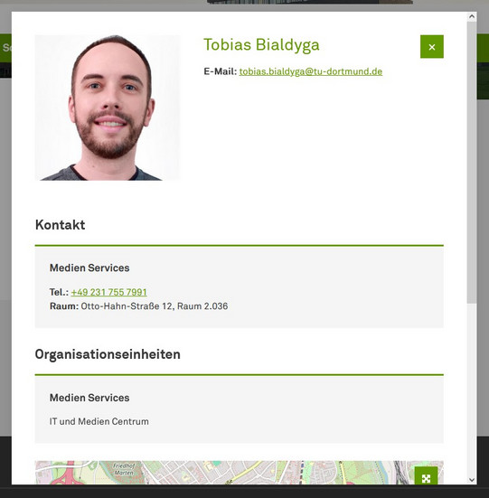 Update der Kontakte WebApp: Lightbox Screenshot zeigt die überarbeitete Lightbox der Kontakte-WebApp