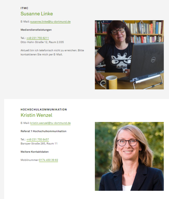 Darstellung der Mitarbeiterdetails