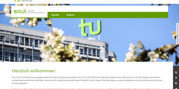 Seite der Fakultät Sozialwissenschaften Screenshot der Webseite der Fakultät Sozialwissenschaften