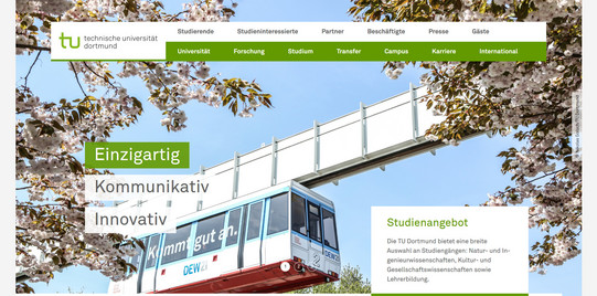 Das Startseitenbild des Internetauftritts der TU Dortmund