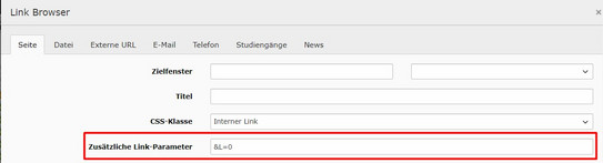 Screenshot des TYPO3 Backends zeigt Link auf übersetzte Version einer Seite