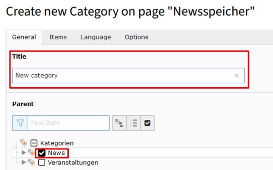 Create New Category Create New Category