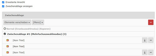 Screenshot des TYPO3 Backends - Leeren der Zwischenablage