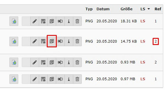Bilder ersetzen Screenshot des TYPO3-Backends zeigt Ersetzen von Bildern.