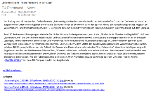 News im RSS-Feed Reader von Outlook