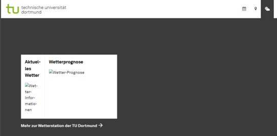 Screenshot: Defekte Anzeige der Wetterdaten