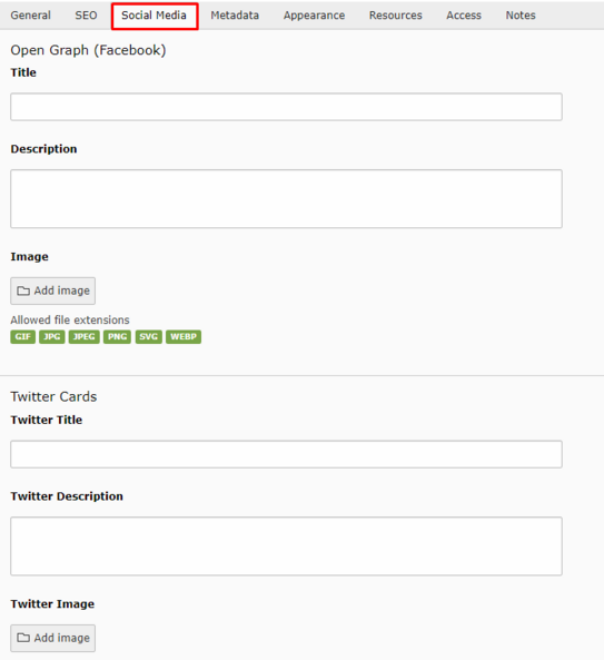 Social Media Tab Social Media Tab