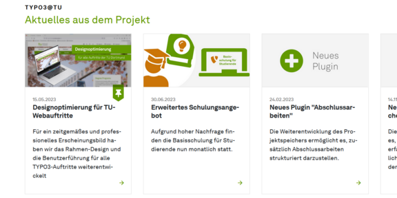 Pinnen einer News im Frontend