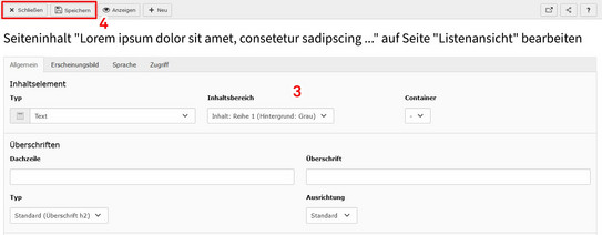 Datensätze bearbeiten: Schritte 3 und 4 Screenshot des TYPO3-Backends zeigt Bearbeiten von mehreren Datensätzen - Schritte 3 und 4 der Dokumentation.