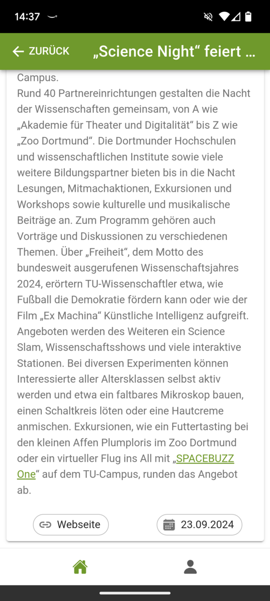 News in der TU App