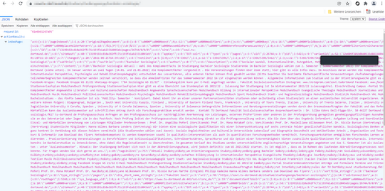 Json Fehlermeldung