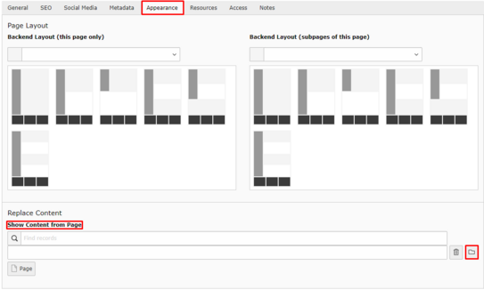 Screenshot showing the TYPO3-Backend