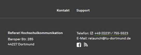 RSS-Icon im Fuß des Auftritts Screenshot zeigt RSS-Icon im Fuß des Auftritts
