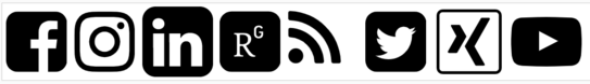 Screenshot der Social Media Icons im Ressourcen-Tab