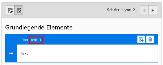 Eindeutigen Bezeichner ablesen Screenshot des TYPO3 Backends zeigt Beispiel eines eindeutigen Bezeichners im Formulareditor
