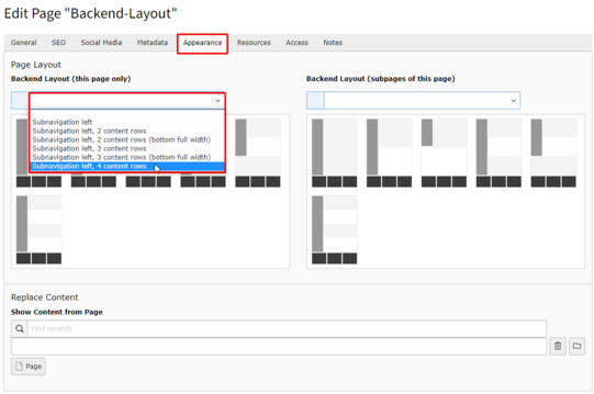 Backend Layout Backend Layout