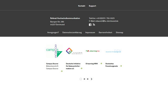 Screenshot of the front end shows the linkable logo/image bar below the footer.