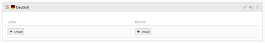 Zweispaltiges Design Backend Screenshot Backendansicht Zweispaltiges Design