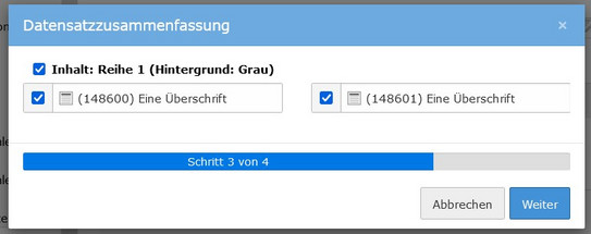 Screenshot des TYPO3-Backends zeigt Overlay-Fenster beim Übersetzen von Inhaltselementen