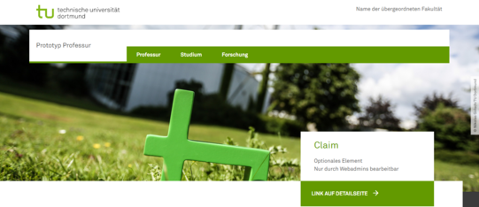 Screenshot des Prototypen für Professuren