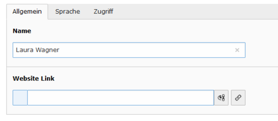 Screenshot der Eingabemaske für einen Mitarbeiter