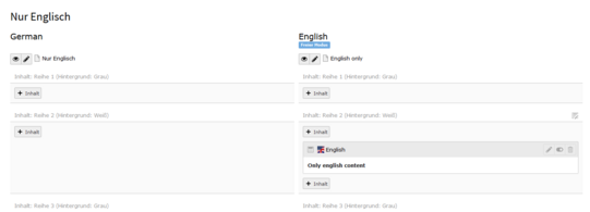 Nur Englisch im Backend