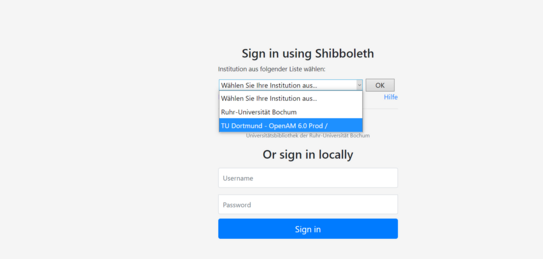 Webseite UB: Anmeldeprozess