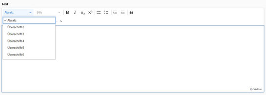 Screenshot des TYPO3 Backends zeigt Auszeichnung von Überschriften.
