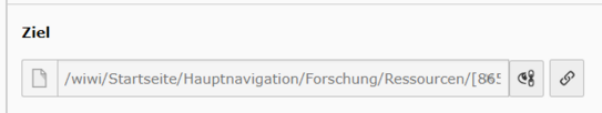 Linkfeld im TYPO3-Backend