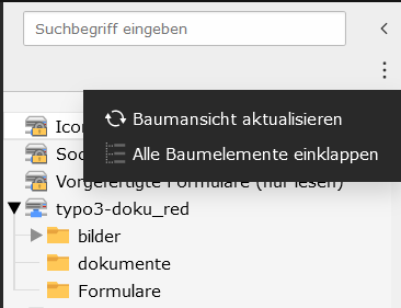 The file list in TYPO3 11