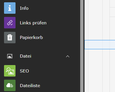 Screenshot of the TYPO3 backend shows the “Check links” module below the “Info” module.