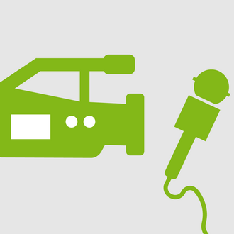 Icon: Video camera and microphone
