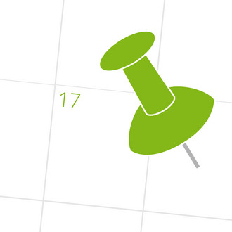 Icon of a pin on a calendar page