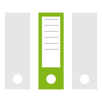 icon of grey folders, on folder colored green